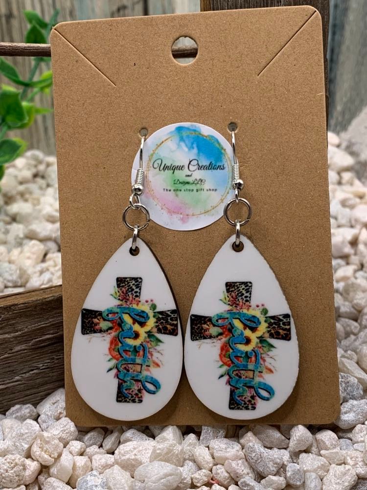Cross Easter Earrings Jewelry, Faith and Flower Earrings