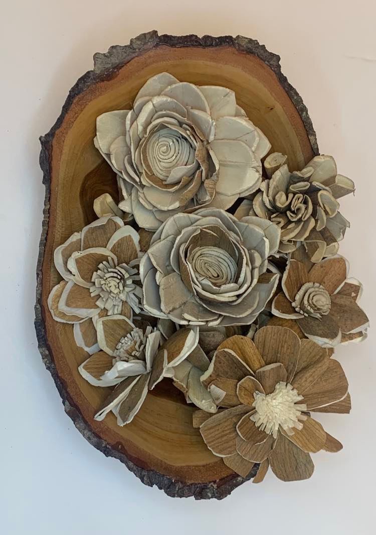 Rustic Bark Assortment Wood Flowers made from Sola Wood for Weddings, Mother's Day, Birthday, Graduation, and Home Decor