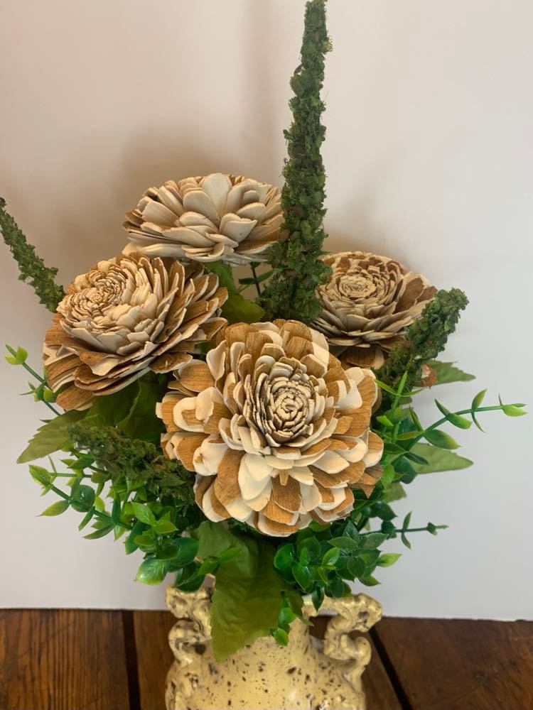 Fancy  Wood Flowers with Bark made from Sola Wood for Weddings, Mother's Day, Birthday, Graduation, and Home Decor