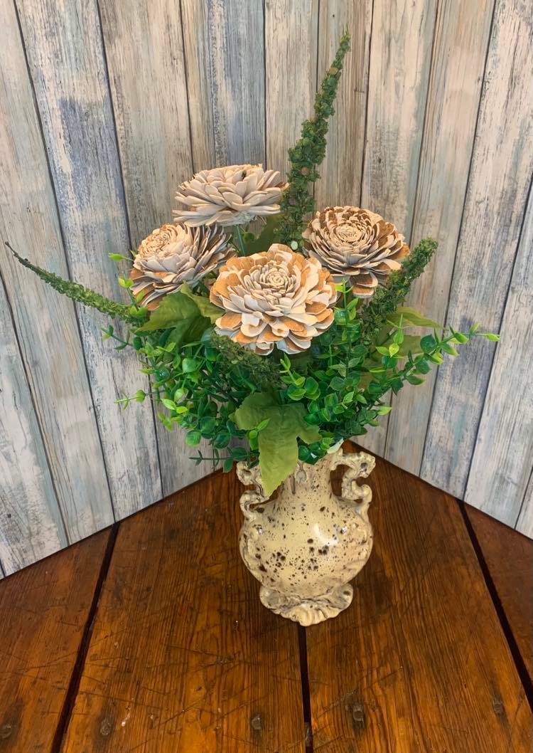 Fancy  Wood Flowers with Bark made from Sola Wood for Weddings, Mother's Day, Birthday, Graduation, and Home Decor